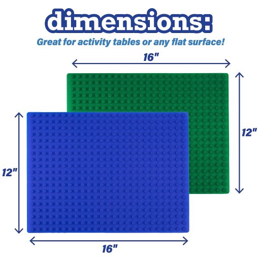 Tapete de Juego de Bloques de Construccion de Silicona SCS Direct - Set Azul/Verde de 16" Rollable y Portatil de Doble Cara para Mesas de Actividades - Compatible y Ajuste Perfecto con Todas las Principales Marcas de Bloques de Construccion, Regalo de Navidad - Imagen 2