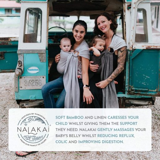 Fular portabebes Nalakai. Ecologico, suave fular de bambu y lino para bebes, envoltura para bebes. Confort, estilo y solidaridad - ?Lleva a tu pequeno con amor! - Imagen 5