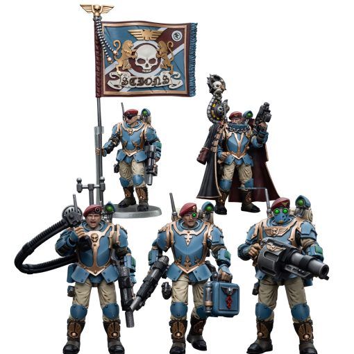 Figura de Accion de Warhammer 40,000 Astra Militarum Tempestus Scions Command Squad 55th Kappic Eagles de JOYTOY 1/18 (Set de 5 Figuras) - Imagen 2