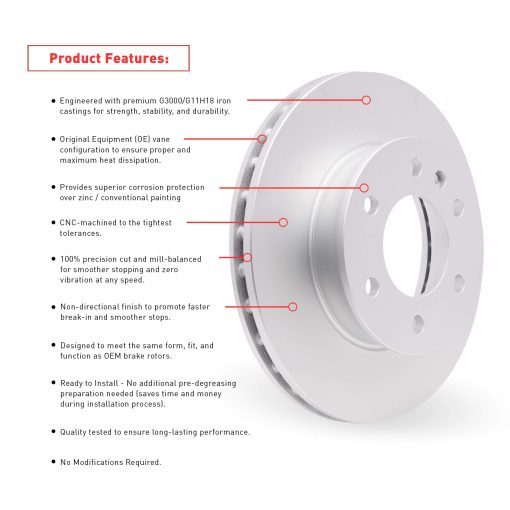 Discos de Freno Traseros de la Compania Dynamic Friction con Pastillas de Freno Ceramicas de la Serie 3000 e incluye Kit de Hardware 4312-27045 - Imagen 5