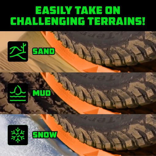 Tablas de traccion de recuperacion Rhino USA (Naranja) - Tablero definitivo de pistas todoterreno para vehiculos 4x4 - Mejores accesorios todoterreno para arena, barro y nieve - Bolsa de transporte resistente con cremallera incluida - Imagen 3