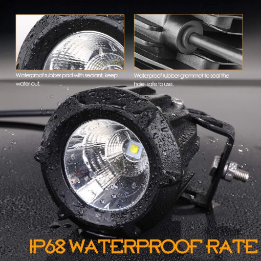 Luces LED de Conduccion, Nirider 2 Piezas 50W Redondas 3.5 Pulgadas Luces Antiniebla para Motocicleta Spot Flood Combo Luces de Trabajo LED Pods para Motocicleta Dirt Bike ATV UTV Camion Coche Impermeable - Imagen 5