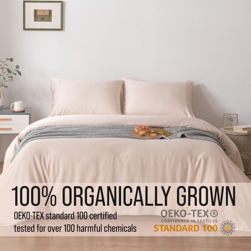 Juego de sabanas de lujo King Bamboo de Bella Coterie | Cultivado organicamente | Ultra suave | Refrigerante para personas calurosas | Bolsillo profundo de 18" | Viscosa de bambu [Champagne] - Imagen 4