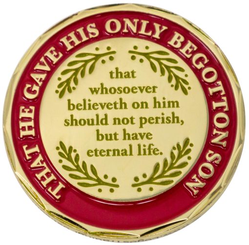 Moneda Dios Te Ama, Paquete a Granel de 10, Porque Dios Amo al Mundo, Regalo Religioso Escritura Biblica para Hombres y Mujeres, Moneda de Desafio de Verso Biblico Plateada en Oro - Imagen 4