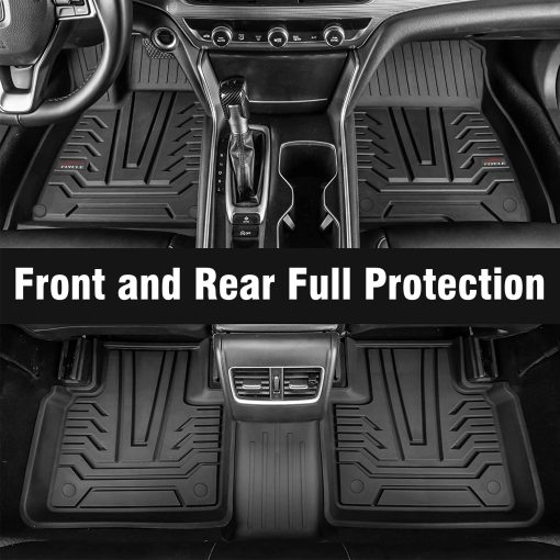 Tapetes para Pisos de Automovil Compatibles con Accord 2018 2019 2020 2021 2022, Ajuste Personalizado Negro TPE Proteccion Impermeable Todo Clima Protectores de Pisos delanteros y traseros - Imagen 4