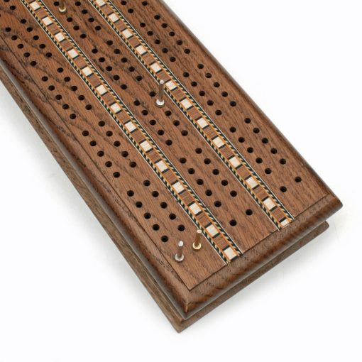 Juego de Tablero de Cribbage WE Games, Roble Macizo Manchado con Tablero de Pista Sprint de 3 Carriles, Incluye Clavijas Metalicas y 2 Barajas de Cartas, Juegos de Mesa para Adultos - Imagen 4