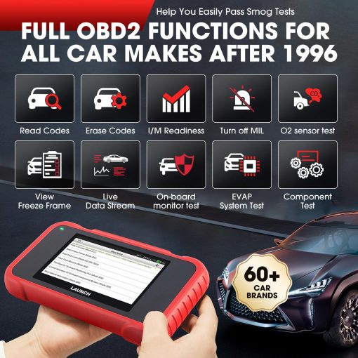 Lanzamiento CRP129E - Nuevo lector de codigos 2023 con reseteo de aceite/EPB/SAS/TPMS/DPF/BMS/Reset de acelerador, codificacion de inyectores, escaner de diagnostico, actualizacion en linea gratuita de por vida, escaner OBD2 de ABS SRS TCM Engine, AUTO VIN + Herramienta TPMS - Imagen 4