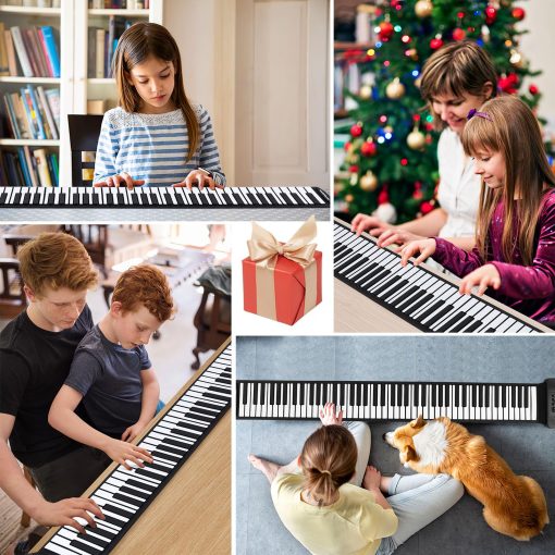 Piano Plegable para Niños Lujex, Teclado Digital Flexible Suave para Principiantes y Niños (Negro-88 teclas) - Imagen 2