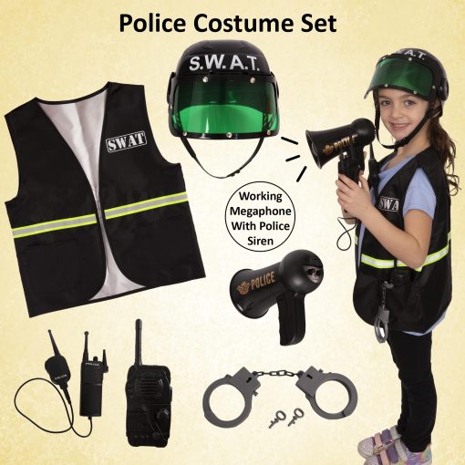Disfraz de Construccion para Ninos - Gorra y Chaleco de Construccion - Accesorios de Disfraz para Ninos (3 Sets de Disfraces - Disfraz de Construccion, Swat y Bombero) - Imagen 4