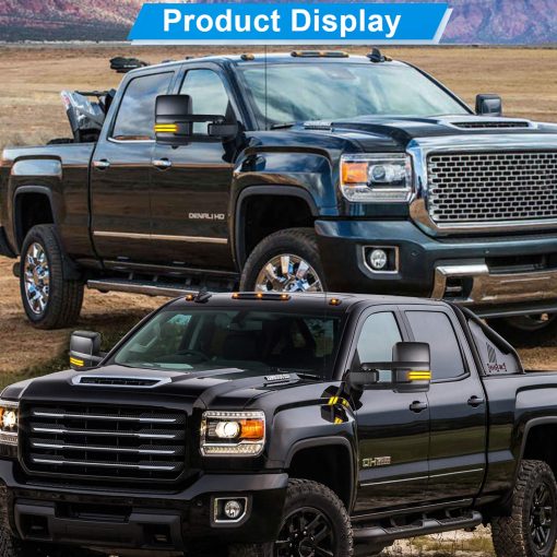 Espejos de Remolque ECCPP, Un Par de Espejos Exteriores Automotrices para 2003-2006 para Chevy Silverado para GMC Sierra con Luces Dinamicas de Running Arrow Signal Luces Reversibles Operacion Electrica Calefaccionadas - Imagen 7
