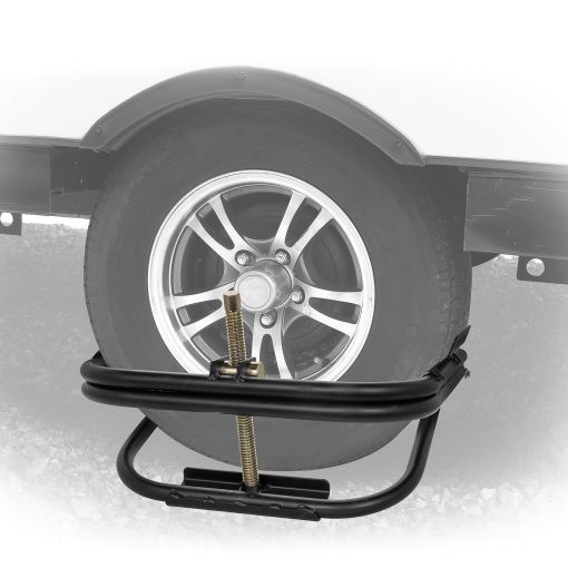 Nivelador de neumaticos para remolques de camper / RV Camco Eaz-Lift | Diseno de acero resistente recubierto de polvo ligero y resistente con almohadillas para neumaticos en relieve para mayor traccion | Para remolques de eje unico (48845) - Imagen 2