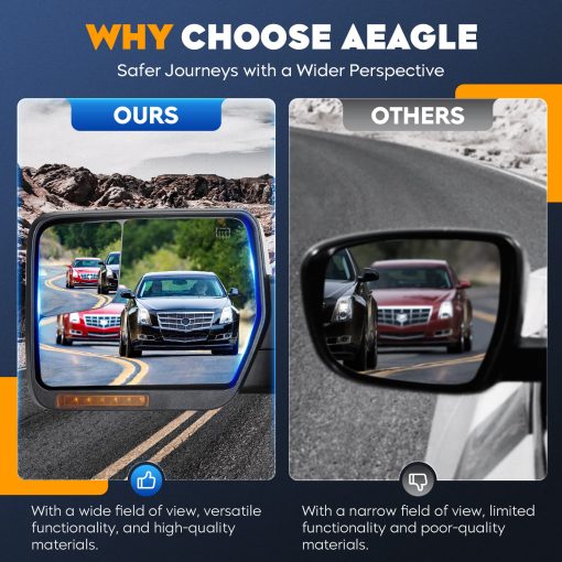 Espejos de Remolque AEagle para Ford F-150 2004 2005 2006 2007 2008 2009 2010 2011 2012 2013 2014 con Luz de Giro de Senal de Vuelta Agua Luminosa Plegado Manual Telescopico (1 Par) (AETWM006) - Imagen 5