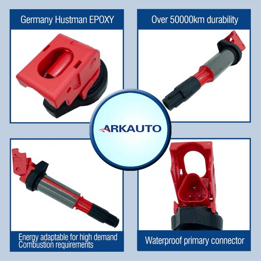 8PCS ARKAUTO BOBINA DE ENCENDIDO DE ALTO RENDIMIENTO ARK-IG522-R UF522 12131712219 PARA BMW 545i 550i 645Ci 650i 745i 745Li 750i 750Li Alpina B7 X5 4.5 4.8 V8 E53 E60 E61 E63 E64 E65 - Imagen 2