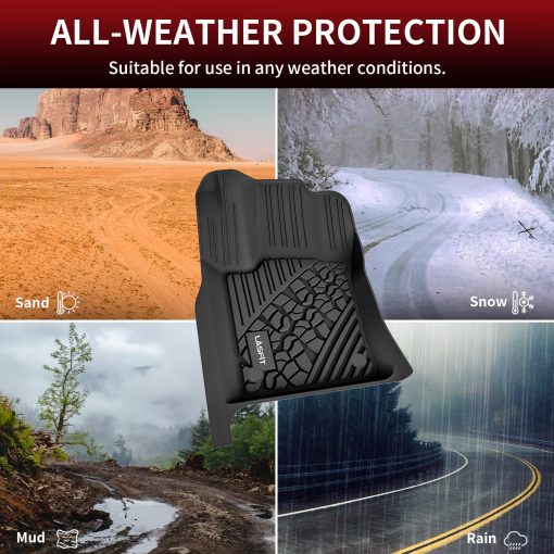 Tapetes para Jeep Grand Cherokee 2013-2015 & Dodge Durango 2013-2015, Ajuste Personalizado TPE Todo Clima Impermeables Antideslizantes para Automoviles, Tapetes para el Piso de 1ra y 2da Fila, Negro - Imagen 6