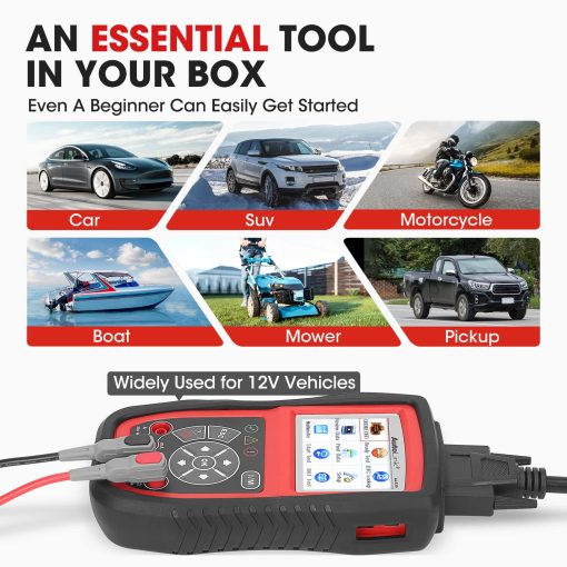 Autel AL539B Escaner OBD2, Lector de Codigos 3-en-1 Probador de Bateria Avometro para Baterias de 12 Voltios, Diagnostico Completo OBDII y Pruebas de Sistemas de Arranque y Carga - Imagen 5