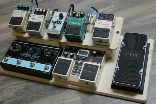 Tablero de Pedales de Efectos para Guitarra de Madera con Plataforma de 2 Niveles - Imagen 4