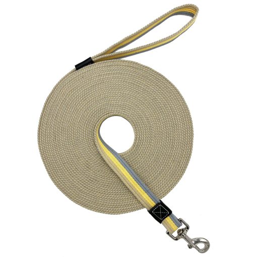 Correa de Entrenamiento Resistente de Algodon para Perros Shorven Basic Walking Hiking Amarillo Medio 50FT/Ancho 1"