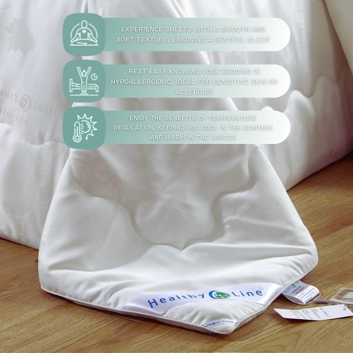 Edredon con Comfort de Seda de Infrarrojos Lejanos de HealthyLine - para Mejorar el Sueno y la Circulacion Sanguinea con Terapia Energetica de Turmalina Magnetica - Alivio Temporal - Tamano Queen (Completo) - Imagen 5