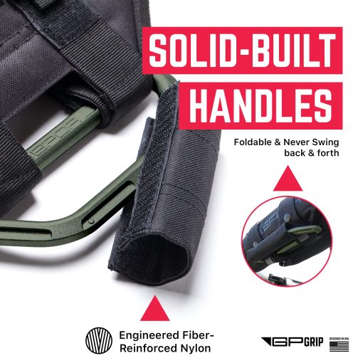 GPCA - Mango de agarre GP Grip PRO, Asas de aluminio plegables patentadas para Jeep Wrangler 4xe, JL, JT, JK, Sport, Sahara, Rubicon y Gladiator 4DR/2DR 2007-2023, 2 Paquetes, Verde Militar - Imagen 5