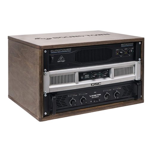 Sound Town DIY 6U Studio Rack con Madera Contrachapada de Abedul Solido, Marron Envejecido (SDRK-Y6B)