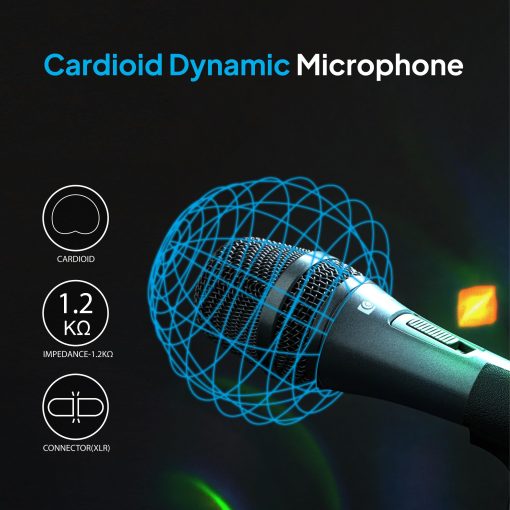 Microfono Vocal CAROL - Microfono Dinamico Cardioide Unidireccional con Cancelacion de Ruido AHNC, para Actuaciones Profesionales en Escenarios en Vivo, Incluye Adaptador de Soporte y Cable XLR de 14.8ft, AC-910S - Imagen 4