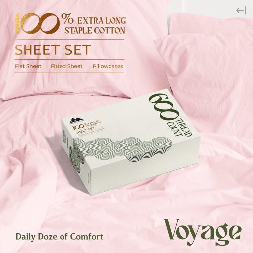 Juego de sabanas Mayfair Linen 100% algodon egipcio Split King para cama ajustable - 600 hilos 5 piezas Juego de sabanas Top Split King, 16" Bolsillo profundo Sabanas frescas para cama ajustable Split King - Blush - Imagen 4