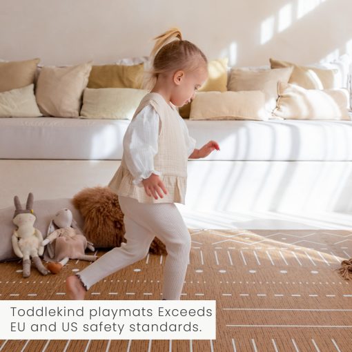 Tapete de Juego Toddlekind - Tapete de Espuma Premium, 4 x 6 pies Tapete de Espuma de Calidad Premium para Bebes/Niños Pequeños, Elegante, No Toxico, Inodoro, Berber-Camel (Marron Rustico) - Imagen 6