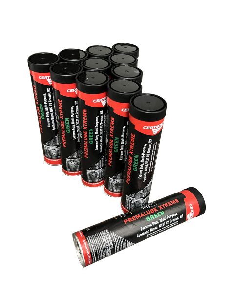 12 Certificado Labs PreMalube Xtreme Green #2 Grasa Equipo Pesado Grado Marino 1 Caja (12)
