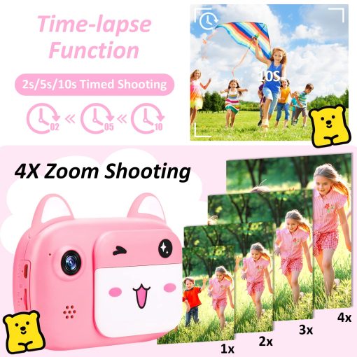 Camara de Juguete para Ninos 1080P HD Selfie Video con Tarjeta SD de 32GB, Camara Digital para Ninos, Camara para Ninos y Ninas como Regalos de Cumpleanos, Rosa - Imagen 6