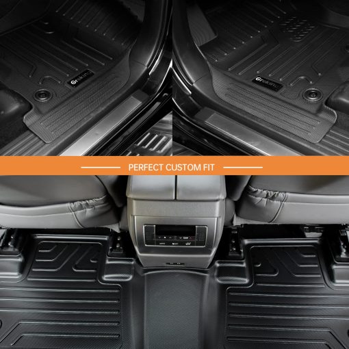 Tapetes para Piso Groking a medida para Toyota 4Runner 2013-2023 / Lexus GX460 2014-2022, Protector de Asientos de TPE para Filas Delanteras y Traseras, 3 Piezas, Negro - Imagen 3