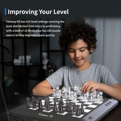 Tablero Electronico de Ajedrez, Juego de Mesa de Ajedrez, Juego de Ajedrez de Computadora, Juego de Ajedrez Electronico, Luces LED, Bateria Incorporada, Gran Compañero para Jugar y Practicar - Imagen 4