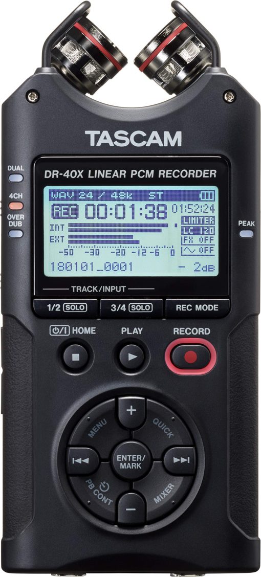 Grabador de audio portatil de cuatro pistas Tascam DR-40X y interfaz USB - Imagen 4
