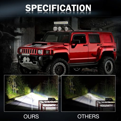 Barra de luz LED Side Shooter, Auto Power Plus 15'' 250W Quad Row Off Road Led Bar Luces de Conduccion Spot Flood Combo Luces de Niebla Led Impermeables para Camiones ATV Motocicletas Barco - Imagen 7