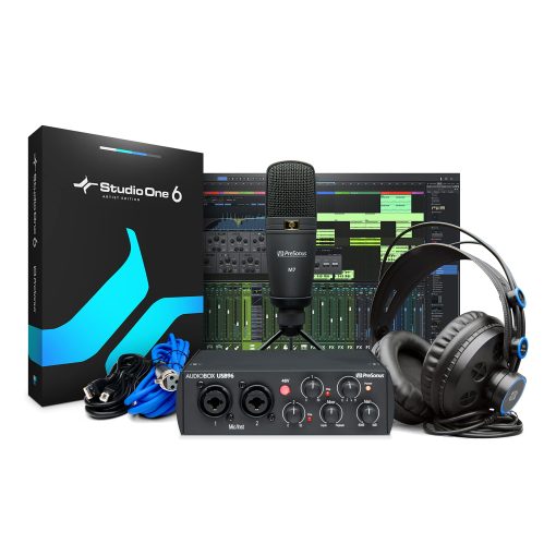 Paquete de Grabacion de Estudio PreSonus AudioBox 96 25 Aniversario con Software de Produccion Musical Studio One Artist DAW