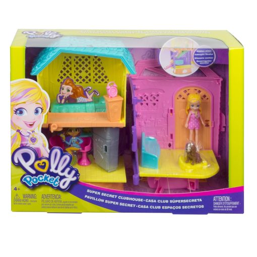 Clubhouse Super Secreto de Polly Pocket de 2 Niveles con Dormitorio, Cocina, Tobogan, Muneca Polly de 3 pulgadas, Figura de Perro Peaches, Sofa, Silla, Accesorios de Pastel; Para Edades de 4 y mas - Imagen 2