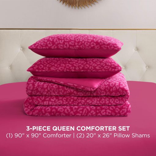 Juego de Edredon Juicy Couture Hot Pink Cheetah Feathered Full/Queen - 3 Piezas - Imagen 2