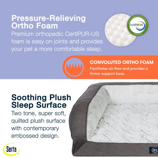 Cama para Perros Serta Ortopedica con Cojin Acolchado - Gris Pizarra (Grande) - Imagen 4