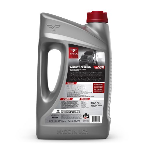 Aceite de Transmision Manual Sintetico Completo TRIAX Synergy Gear HD 50W, Lubricante de Engranajes, Compatible con Mack, ZF, Freightliner, Clasificacion de 500k Millas (1 Galon) - Imagen 2