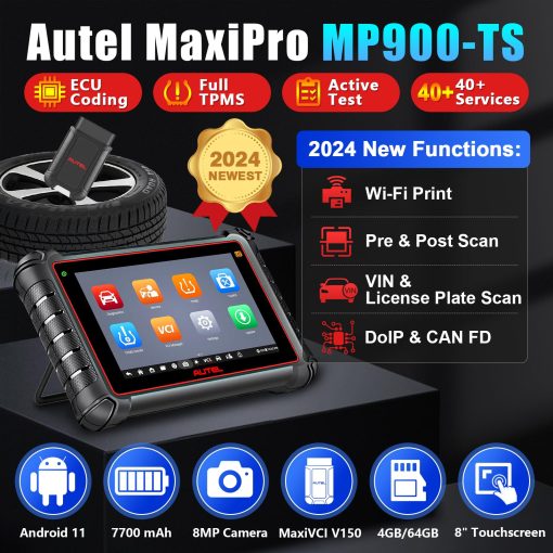 Autel Scanner MaxiPro MP900-TS, 2024 Android 11 ECU Coding Scan Tool, TPMS Scan Tool, Bi-Directional Scanner with 40+ Services, Upgraded of MP808S-TS & MS906TS, Support CAN FD/DoIP, Wi-Fi Print - Imagen 2