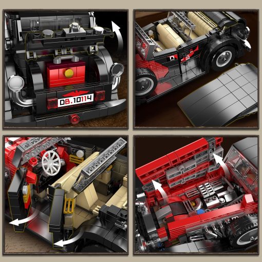Mould King 10114 Kits de Construccion de Coches Clasicos, Modelo de Coche Vintage, Set de Bloques de Construccion, Regalo para Ninos de 8+ / Coleccionistas Adultos (1308+ Piezas, Version Estatica) - Imagen 4