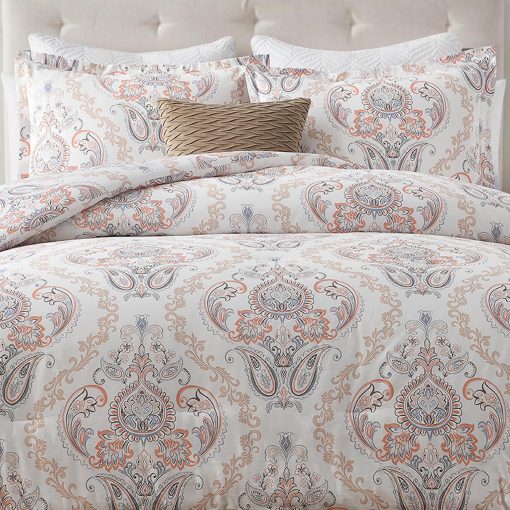 Juego de edredon King Size SahSahCasa, Juego de cama de edredon King, Diseno Paisley Floral Damasco Edredon, Juego de cama de lujo mullido acolchado para todas las estaciones, Edredones y Alternativa de plumon, 3 piezas