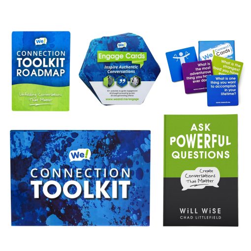 Kit de Conexion We! - Tu Reserva de Tarjetas de Conversacion Rompehielos y Juegos de Cartas Iniciales. Tarjetas de Conexion y 2 Libros de Comunicacion para Talleres de Juegos y Juegos Educativos.