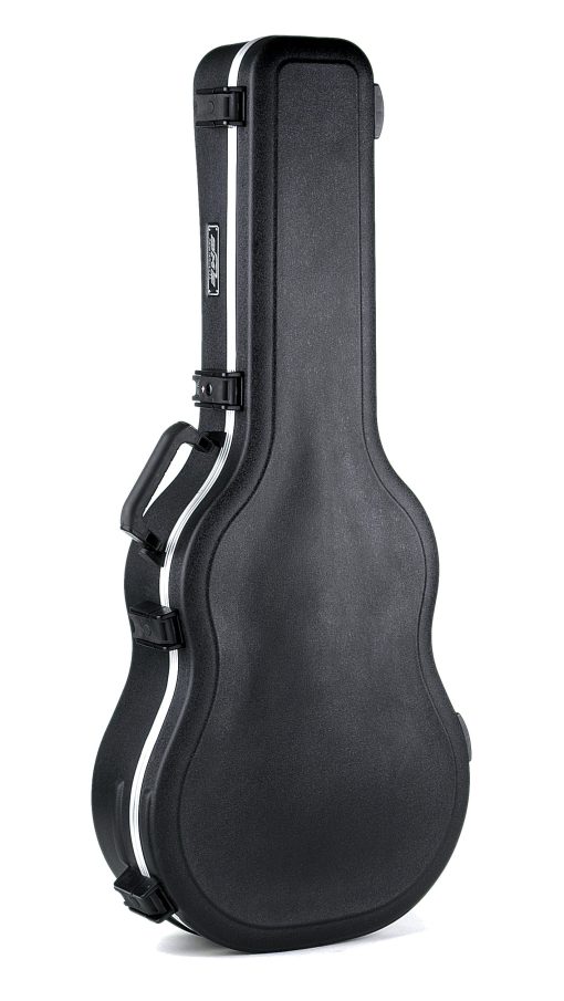 Estuche Rigido Deluxe para Guitarras Acusticas Dreadnought y de 12 Cuerdas SKB Cases con Tapa Arqueada Contorneada, Broche TSA, Asa Moldeada, y Interior de Espuma EPS