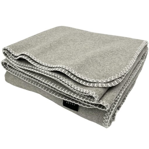 Manta de Lana 100% Virgen EKTOS, 90" x 108", Regulacion de Temperatura, Perfecta para Cama (Gris Claro, Tamaño King)