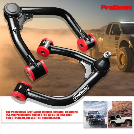 Brazos de Control Superior Delanteros para Toyota Tundra 2007-2021, Sequoia 2008-2022, Brazos Tubulares Negros de Suspension de 2-4" con Buje de Poliuretano, Sustitucion de Brazos de Suspension Originales de Fabrica OEM - Imagen 3