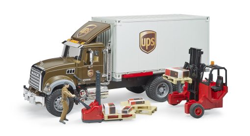 Camion Mack Granite Ups Logistics con Montacargas - Juguetes - Imagen 6