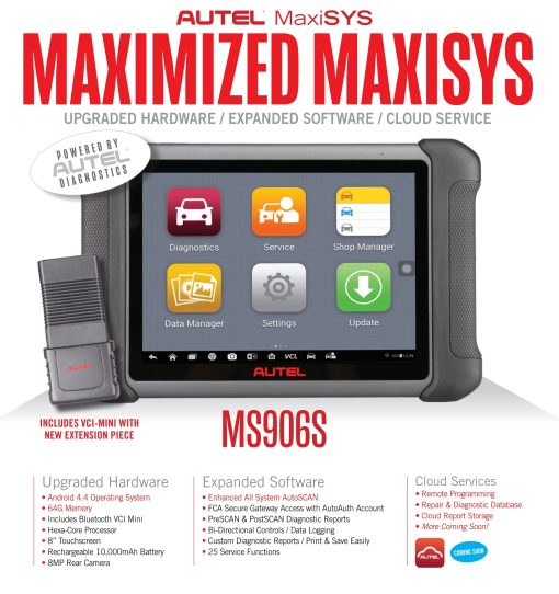 Autel Scanner MaxiSys MS906S 2023 Version Avanzada MS906 MS906BT MK906BT Escaner OBD2 Inalambrico con Probador de Bateria & Herramienta TPMS Control Bidireccional Codificacion ECU 31+ Servicios Compatible con BT506 MV108 - Imagen 6