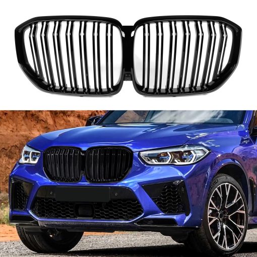 Rejilla Delantera de Reemplazo para Parrillas Kidney BMW X5 Series G05 2020-2022 (Negro Brillante)
