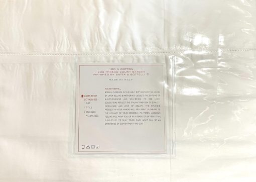 Juego de sabanas de lujo Bellino Italy Collection - Blanco solido - 4 piezas de suave tejido sedoso 100% algodon - calidad de hotel - saten 300 hilos (Hemstitch, Queen) - Imagen 3