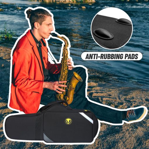 Estuche para saxofon alto TianChunyue? Mochila para saxofon alto Bolsa impermeable y a prueba de presion para saxofon Alto con bandolera Funda rigida especial para acompanamiento Accesorios de transporte acolchado (Negro) - Imagen 3